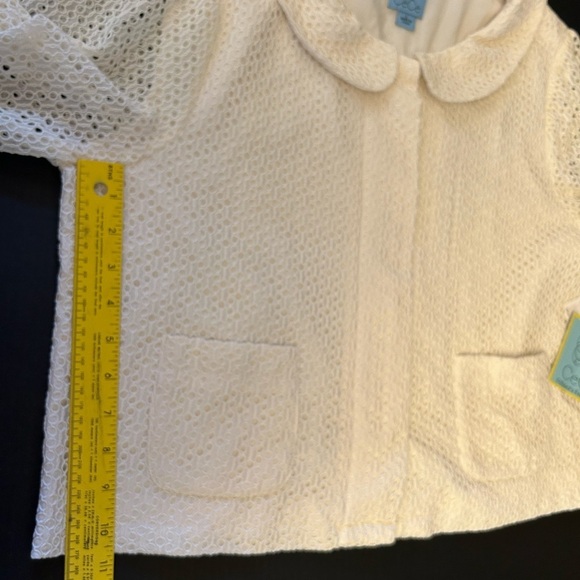 CeCe Cream Lace Jacket blazer with Collar Dillards exclusive  NWT Sz-L. K7 - Picture 9 of 10